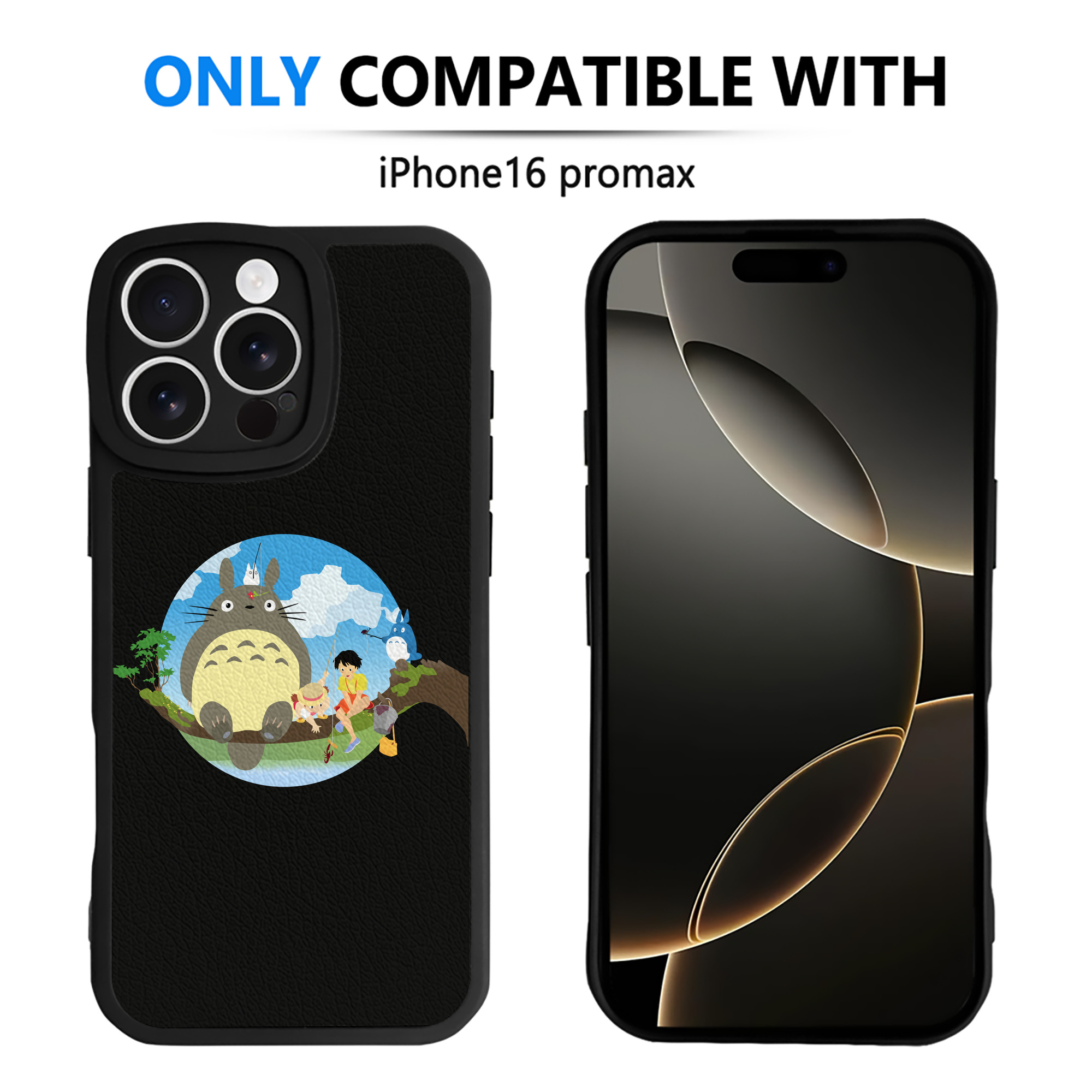 （画像用） となりのトトロ 草壁メイ 草壁サツキ My Neighbor Totoro Satsuki Kusakabe Mei Kusakabe 【iPhone 16シリーズ対応】シリコンスマホケース（レザー調） 材質：シリコン